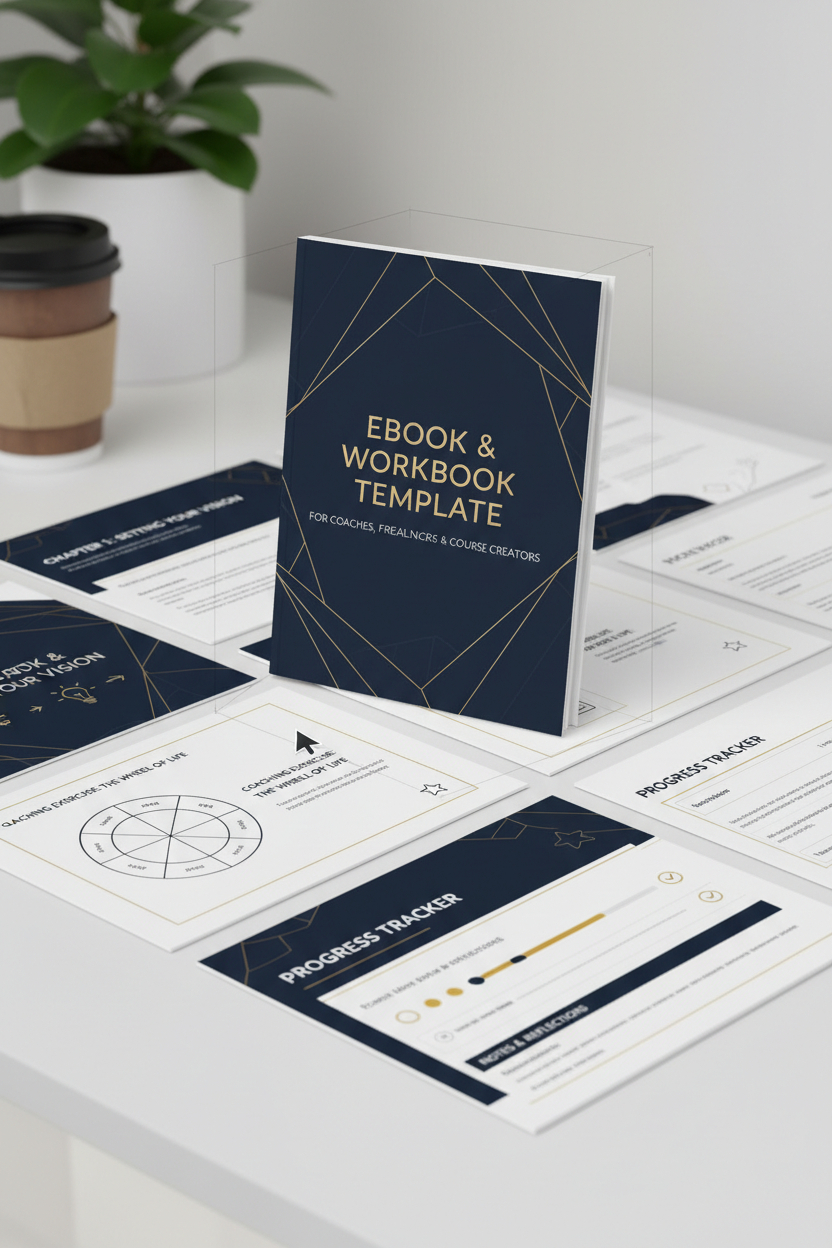 130 Page Ebook Template | Coaching Course Template | For Freelancers, Coaches, Course Creators | Canva Workbook Template