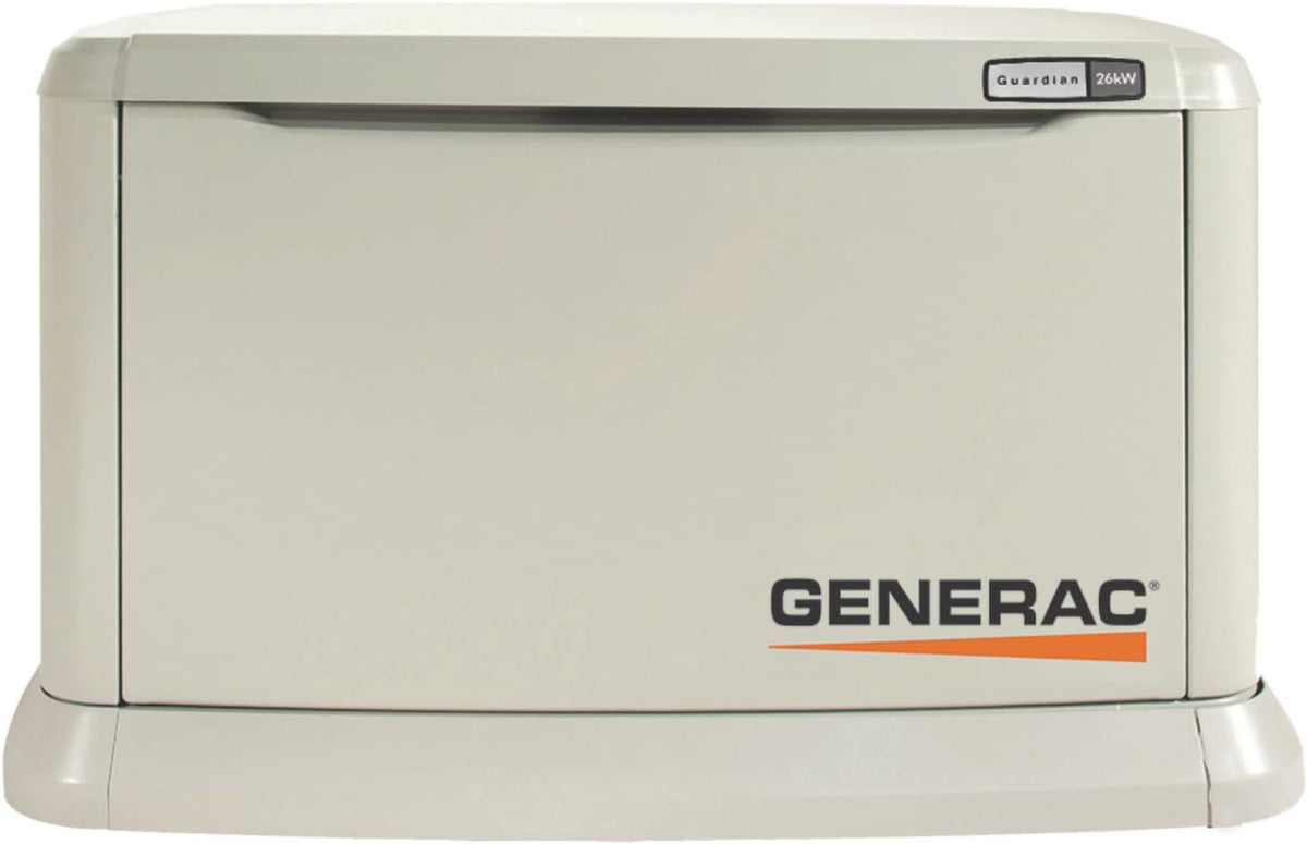 Generac Guardian 26kW Home Generator, Transfer Switch & WiFi Monitoring