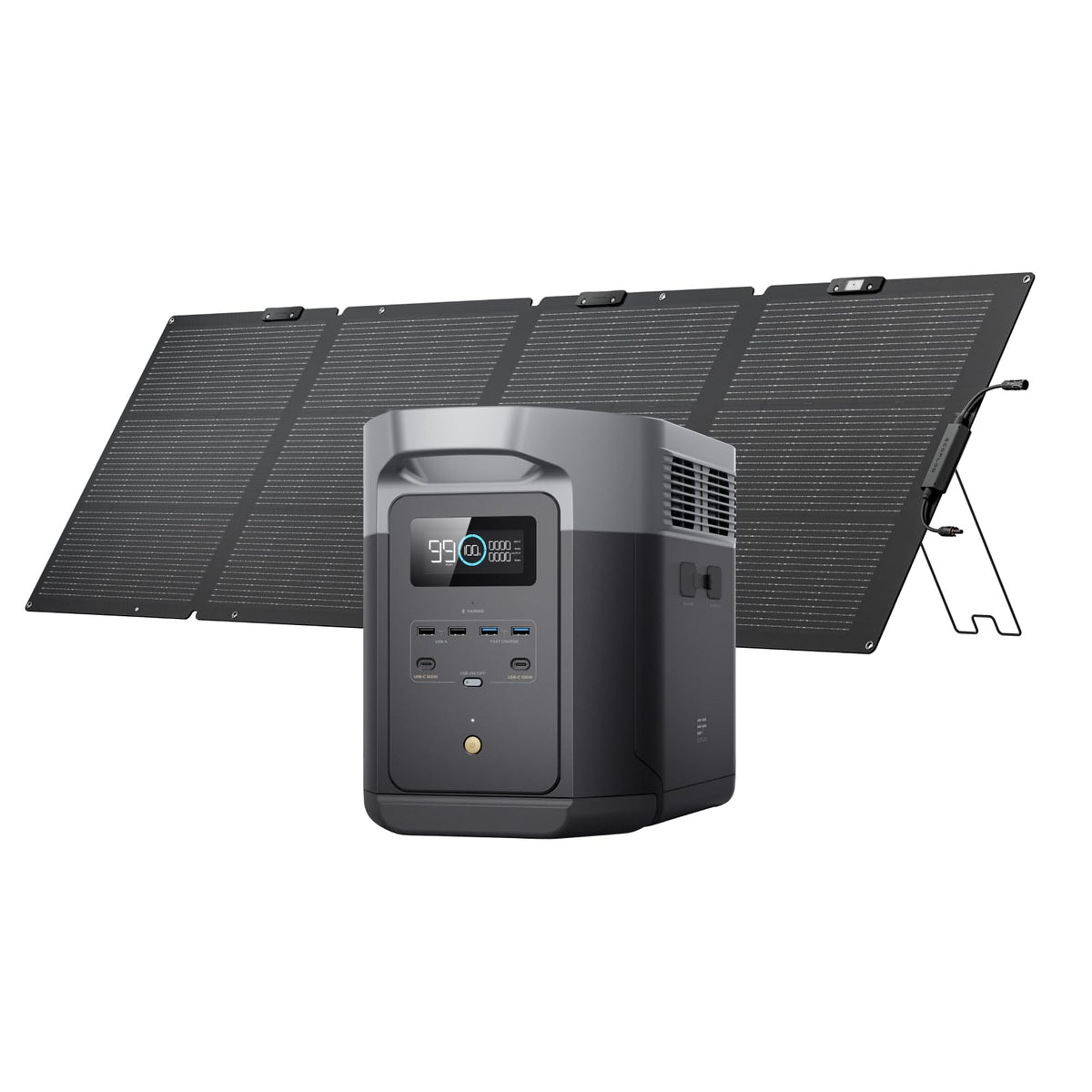 EF ECOFLOW DELTA 3 MAX Portable Power Station with 220W Solar Panel, 2048Wh