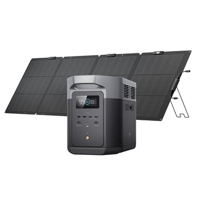 EF ECOFLOW DELTA 3 MAX Portable Power Station with 220W Solar Panel, 2048Wh