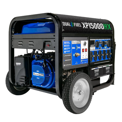 DuroMax XP13000HX 13,000-Watt Dual Fuel Portable Generator - Gas & Propane, Electric Start, Whole Home Power Backup, Transfer Switch Ready, RV & Emergency Ready