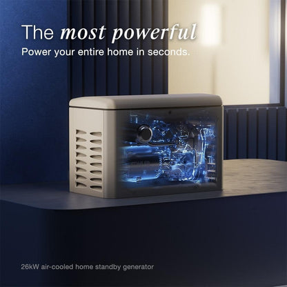 Kohler 26RCAL-200SELS Air-Cooled Standby Generator with 200 Amp Transfer Switch Single Phase, 26,000-Watt