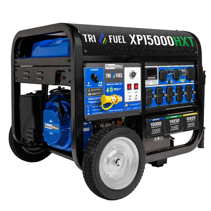 DuroMax XP15000HX 15,000-Watt Dual Fuel Portable Generator - Gas & Propane, Remote Electric Start, Whole Home Power Backup, Transfer Switch Ready, RV & Emergency Ready