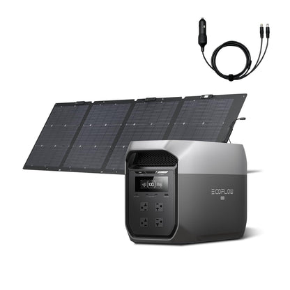 EF ECOFLOW DELTA 3 MAX Portable Power Station with 220W Solar Panel, 2048Wh