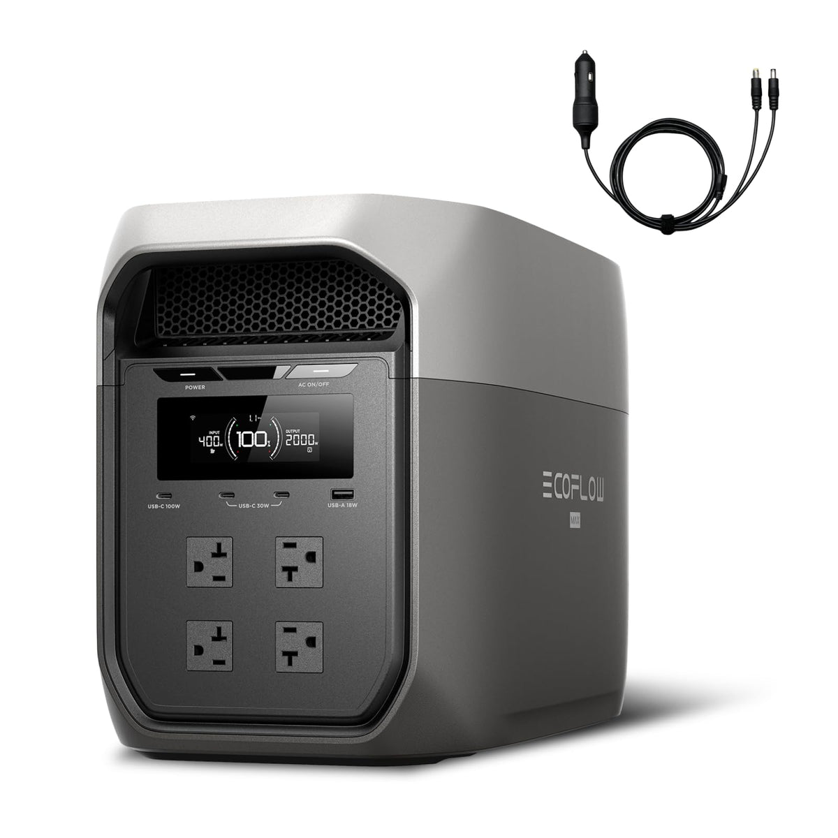 EF ECOFLOW DELTA 3 MAX Portable Power Station with 220W Solar Panel, 2048Wh