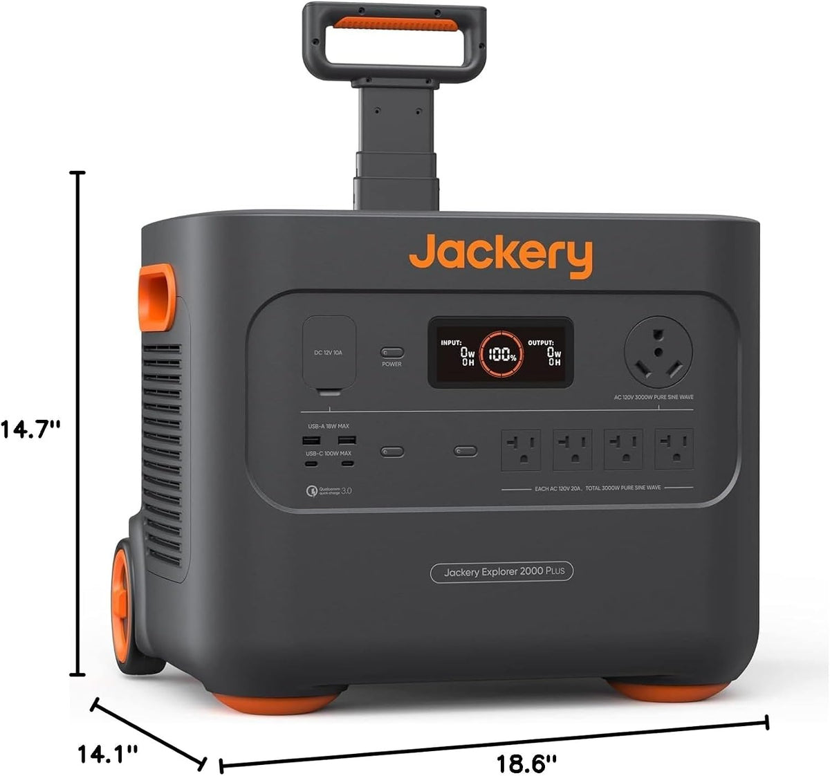 Jackery Explorer 2000 Plus Portable Power Station, 2042Wh, 3000W AC Output