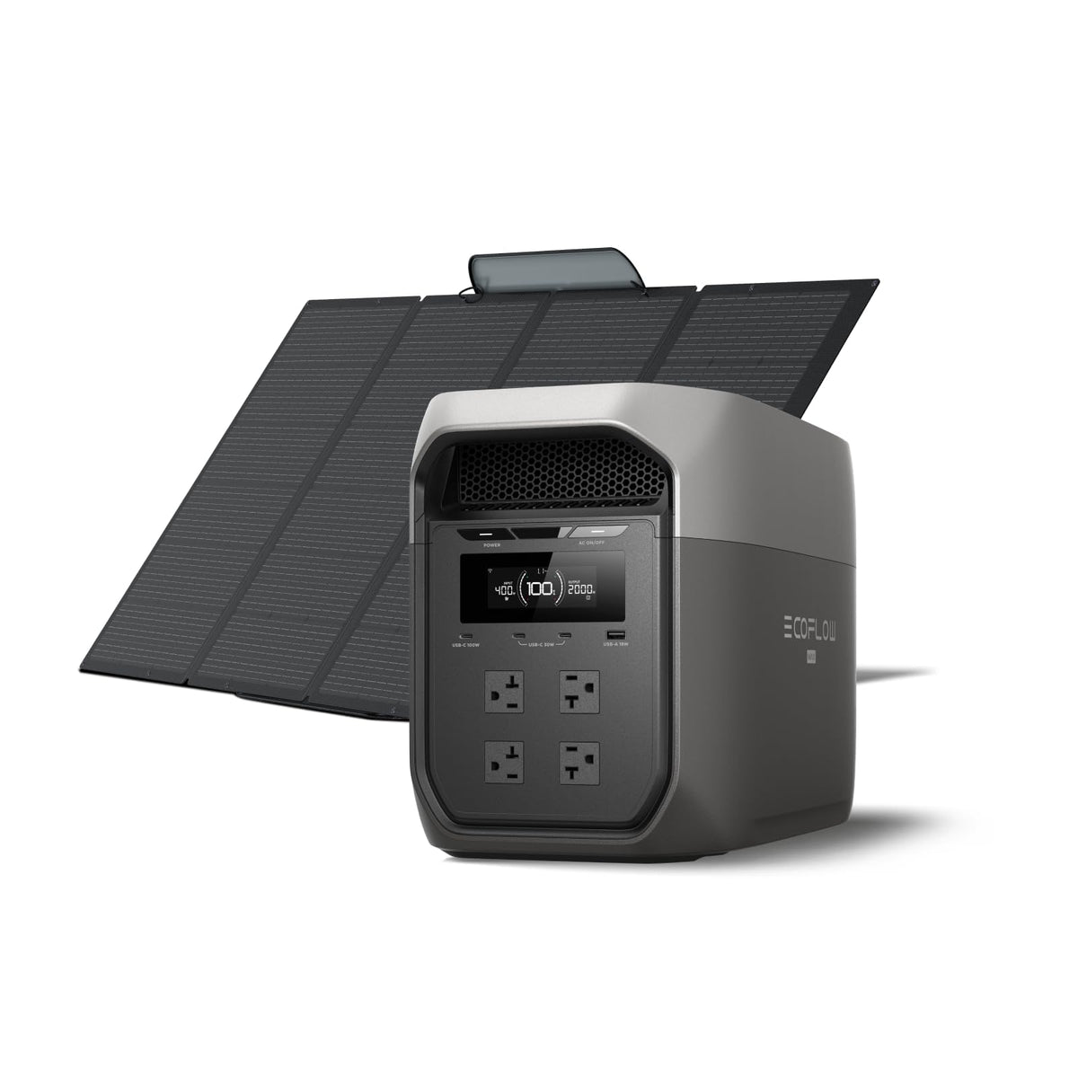EF ECOFLOW DELTA 3 MAX Portable Power Station with 220W Solar Panel, 2048Wh