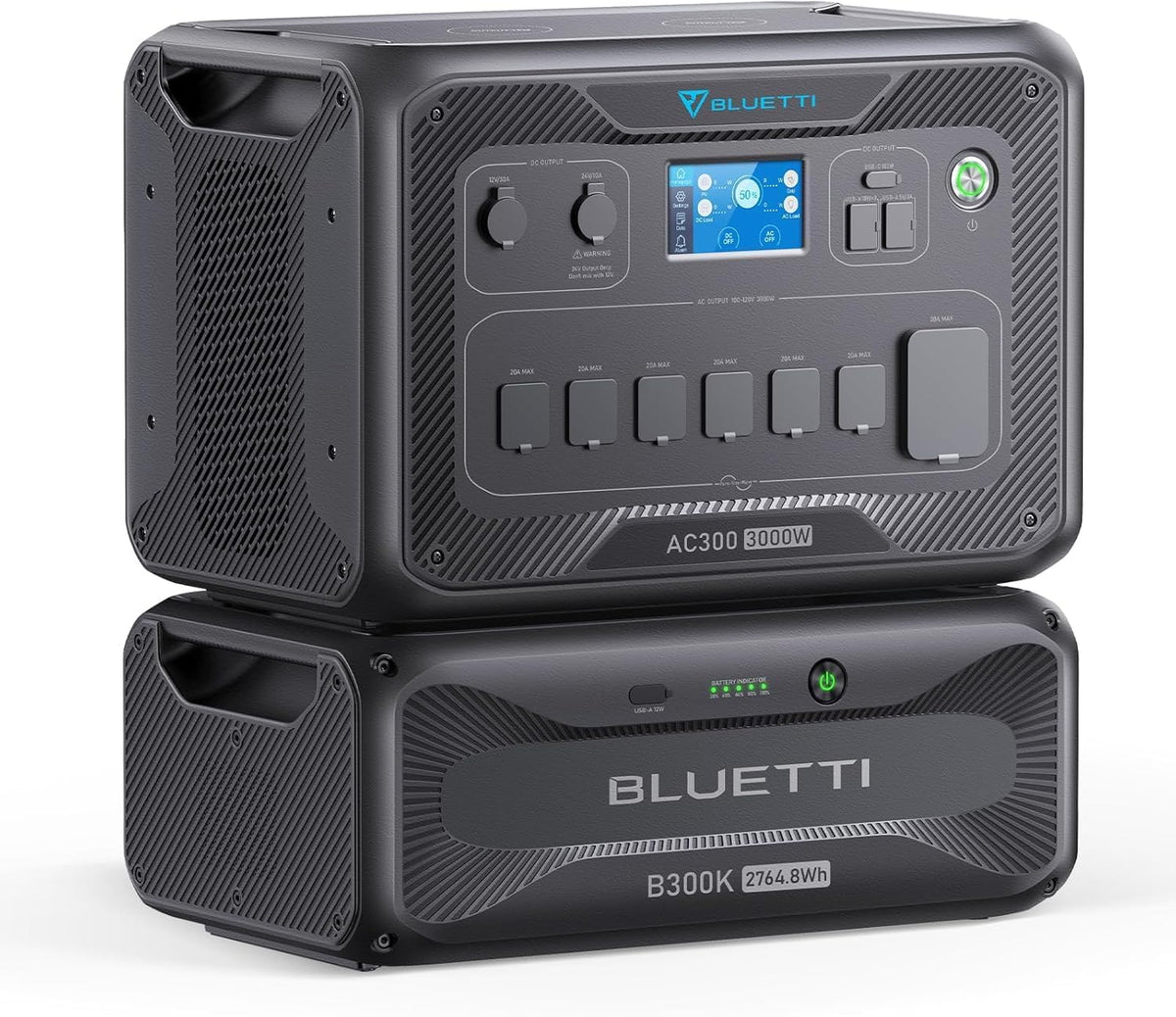 BLUETTI AC300 Portable Power Station & B300K Expansion Battery, 2764.8Wh LiFePO4 Solar Generator w/ 7 3000W AC Outlets (6000W Peak), Work with Alexa, Modular Home Battery Backup for Emergency