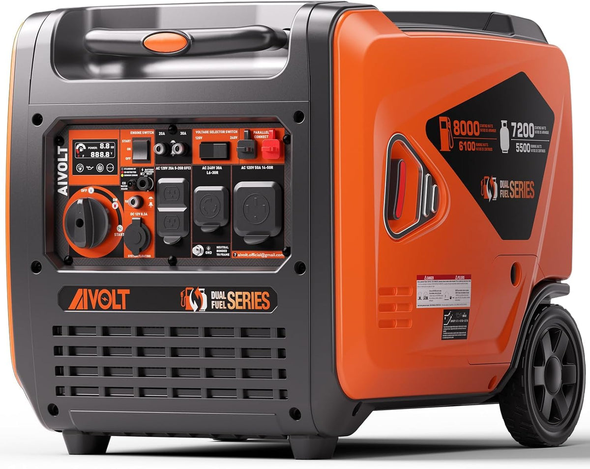 AIVOLT 11250W Dual Fuel Inverter Generator 50A for Home Backup