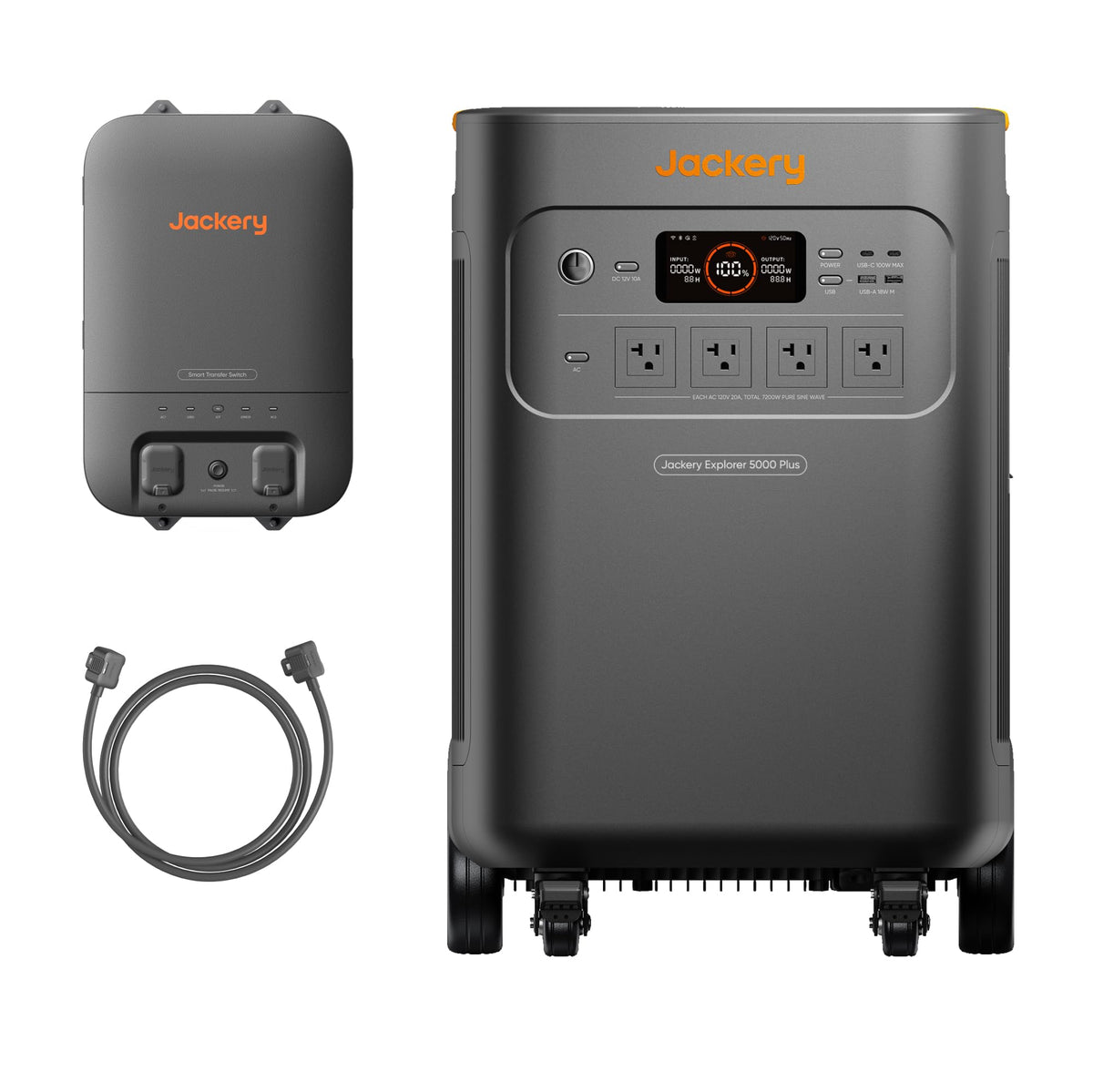 Jackery Solar Generator 5000 Plus with Protective Cover, 5040Wh LiFePO4 Battery Power Station, 120V/240V 7200W AC Output, Expandable to 60kWh, Essential Home Backup for Emergency, Power Outages