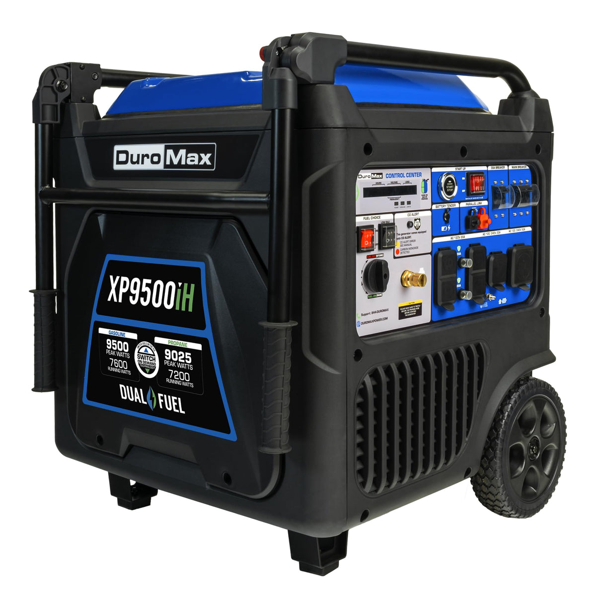 DuroMax XP11000iH 11,000-Watt Dual Fuel Portable Digital Inverter Generator - Gas & Propane, Remote Electric Start, Transfer Switch Ready, RV & Emergency Ready