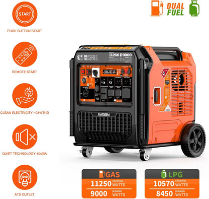 AIVOLT 11250W Dual Fuel Inverter Generator 50A for Home Backup
