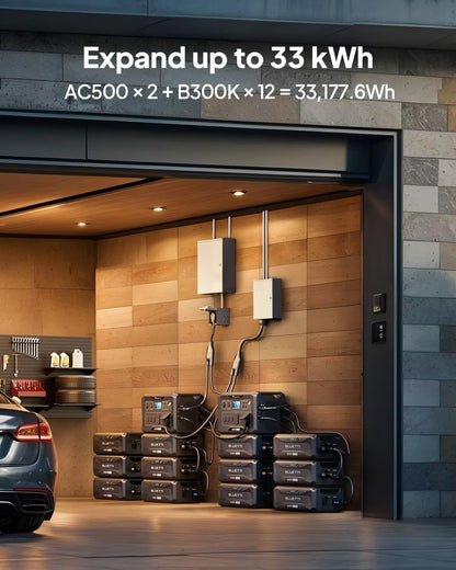 BLUETTI AC500 Portable Power Station & B300K Expansion Battery, 2764.8Wh LiFePO4 Solar Generator w/ 6 5000W AC Outlets (10KW Peak), 50A NEMA 14-50R, Modular Power System for Home Use, Emergency