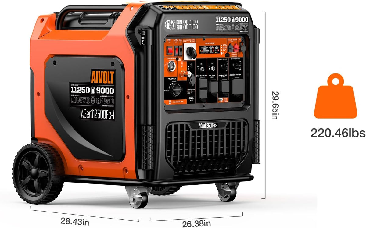 AIVOLT 11250W Dual Fuel Inverter Generator 50A for Home Backup