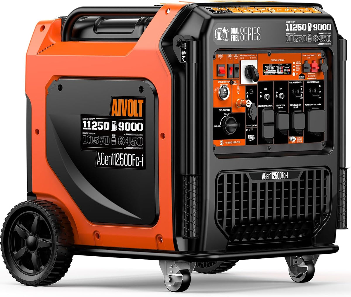 AIVOLT 11250W Dual Fuel Inverter Generator 50A for Home Backup