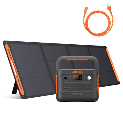 Jackery Solar Generator 1000 v2 and 200W Solar Panel,1070Wh,1500W AC