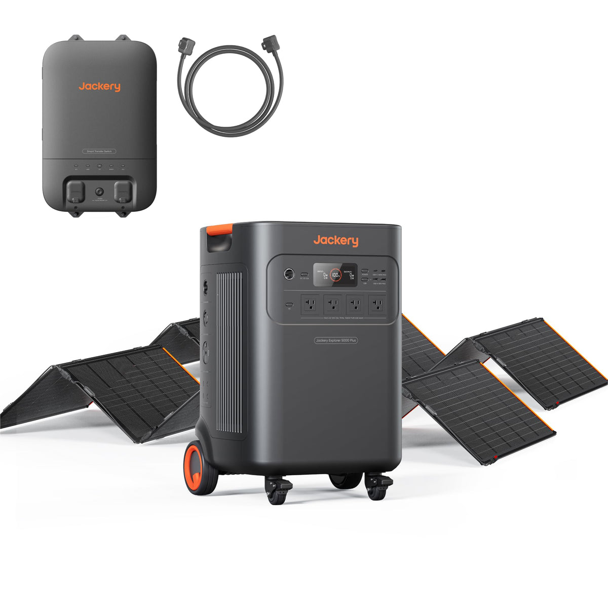 Jackery Solar Generator 5000 Plus with Protective Cover, 5040Wh LiFePO4 Battery Power Station, 120V/240V 7200W AC Output, Expandable to 60kWh, Essential Home Backup for Emergency, Power Outages