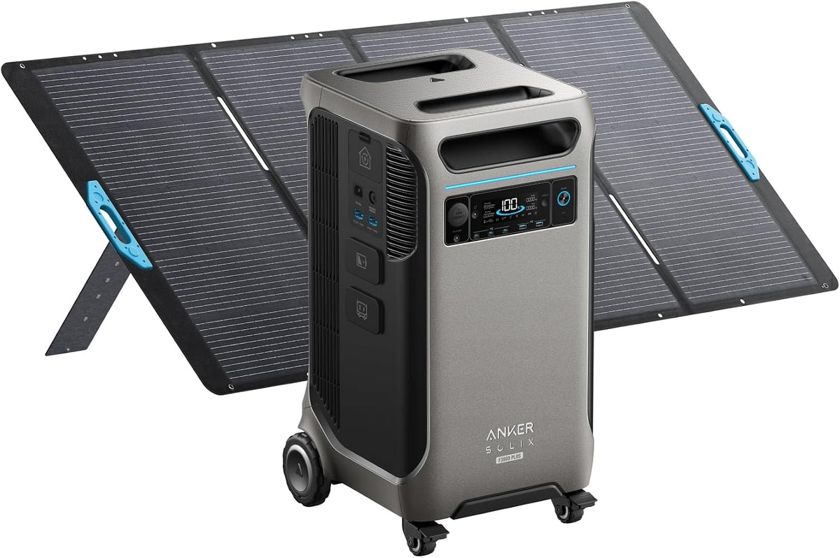 Anker SOLIX F3800 Plus Portable Power Station and 400W Solar Panel, 3,840Wh