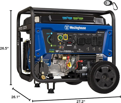 Westinghouse 14500 Peak Watt Dual Fuel Home Backup Portable Generator, Remote Electric Start, Transfer Switch Ready, Gas and Propane Powered