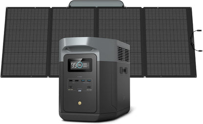 EF ECOFLOW DELTA 3 MAX Portable Power Station with 220W Solar Panel, 2048Wh