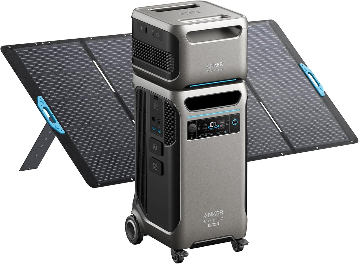 Anker SOLIX F3800 Plus Power Station with Expansion Battery and 400W Panel