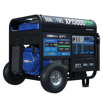 DuroMax XP15000HX 15,000-Watt Dual Fuel Portable Generator - Gas & Propane, Remote Electric Start, Whole Home Power Backup, Transfer Switch Ready, RV & Emergency Ready