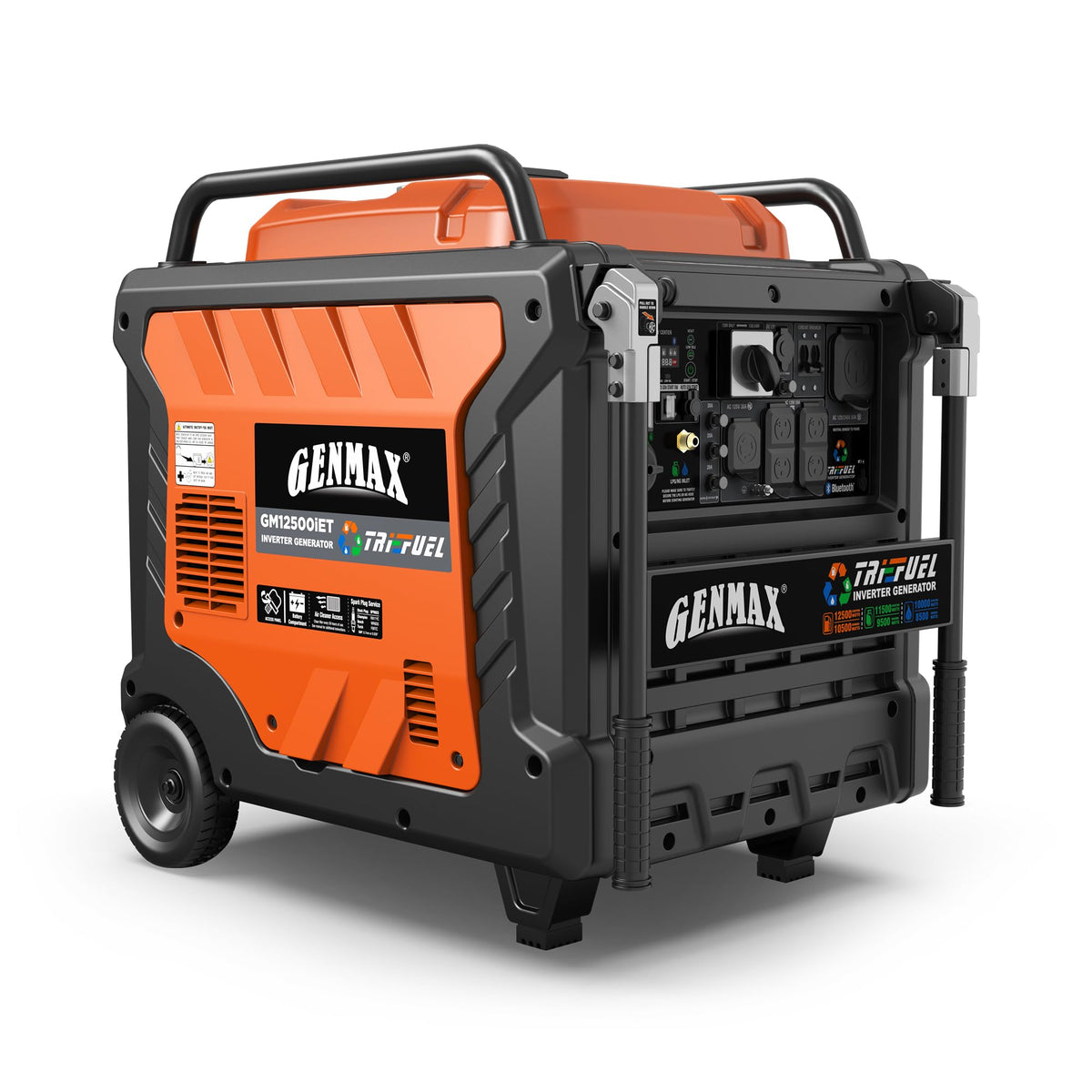 GENMAX Tri Fuel Generator,10500-Watt 458cc Tri Fuel Gasoline Propane Natural Gas Portable 50A Generator with Remote Start,Ideal for Home backup power.