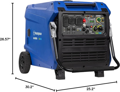 Westinghouse 12000 Peak Watt Dual Fuel Portable Inverter Generator, Remote Electric Start, Transfer Switch Ready, Gas and Propane Powered, Low THD - Safe for Electronics, Parallel Capable, CO Sensor