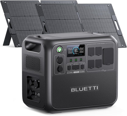 BLUETTI Solar Generator AC200L with 2x100W Solar Panels Included, 2048Wh