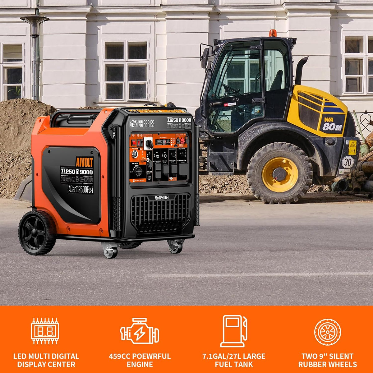 AIVOLT 11250W Dual Fuel Inverter Generator 50A for Home Backup