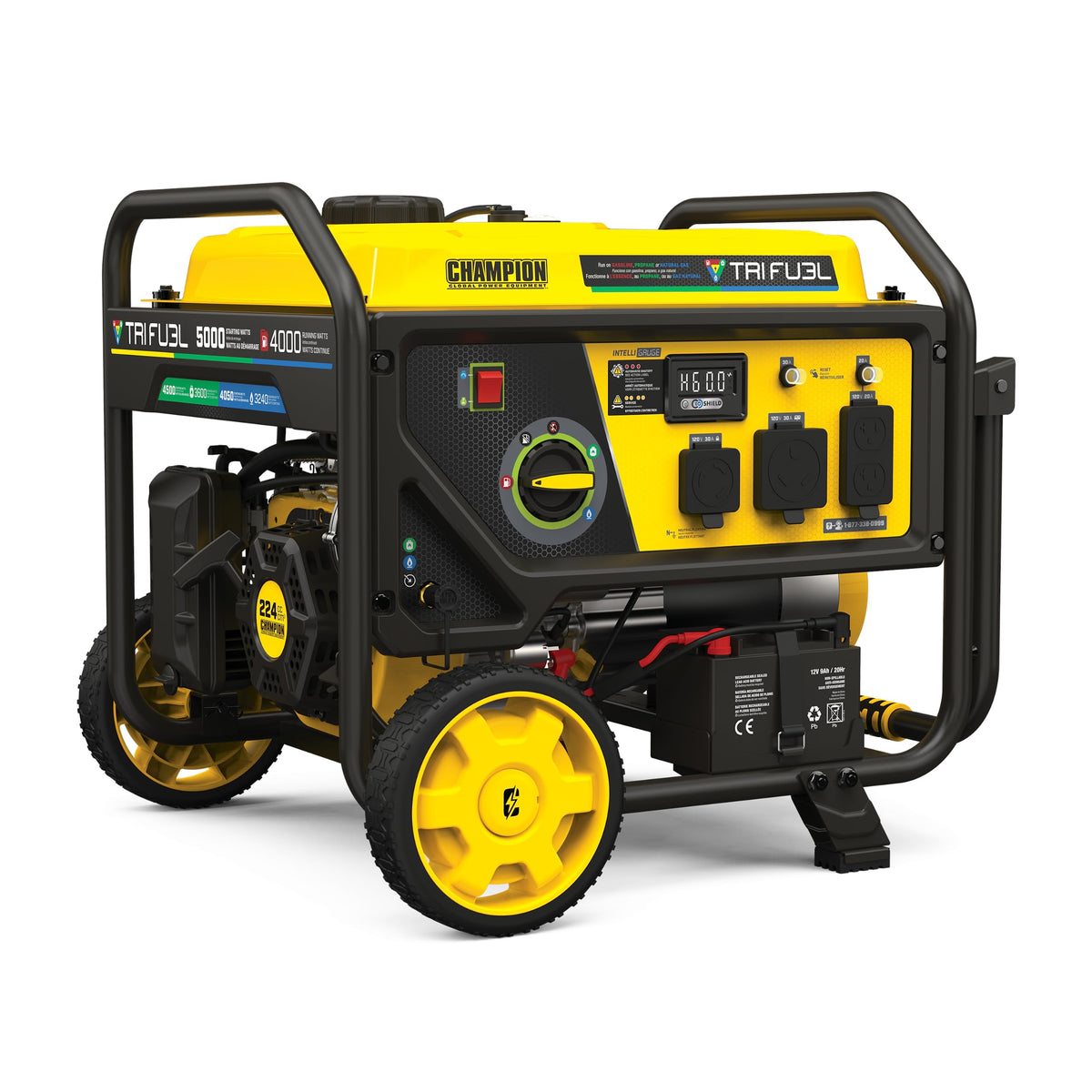 Champion 12,500-Watt Electric Start Tri Fuel Home Backup Portable Generator