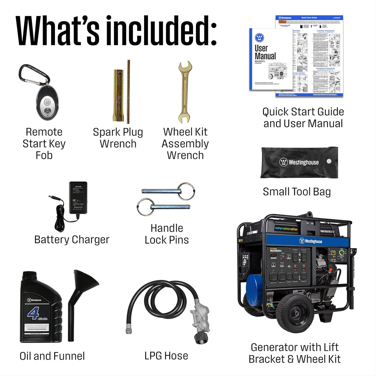 Westinghouse 28000 Peak Watt Tri-Fuel Home Backup Portable Generator, Remote Electric Start, Transfer Switch Ready, Gas, Propane, and Natural Gas Powered