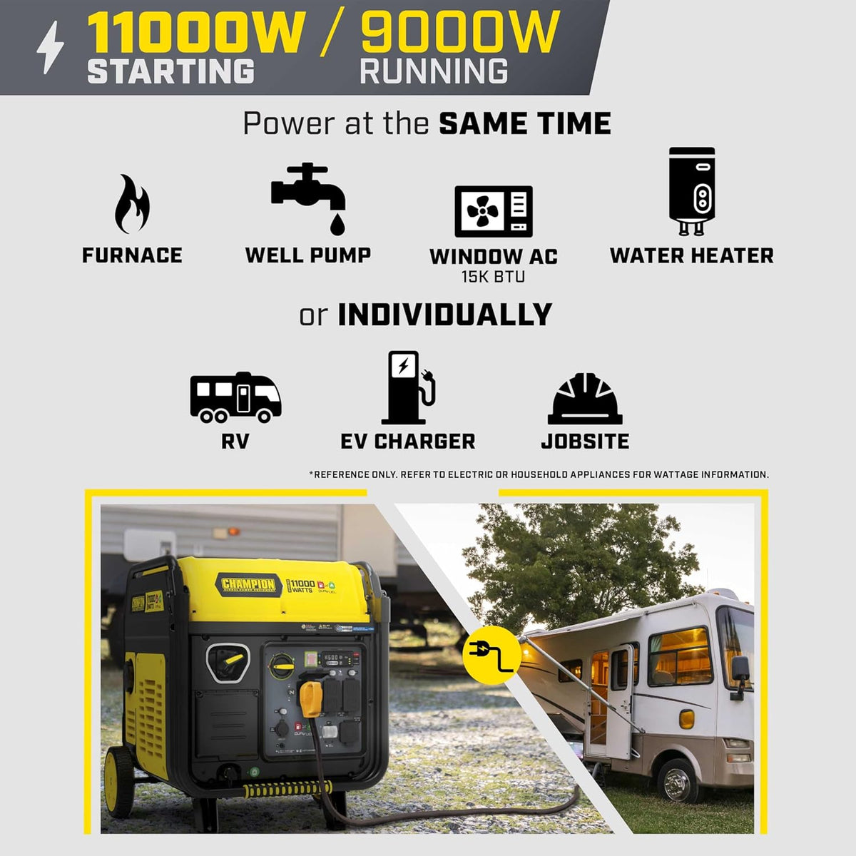Champion 11,000-Watt Electric Start Dual Fuel Portable Inverter Generator