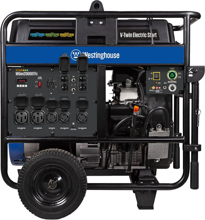 Westinghouse 28000 Peak Watt Tri-Fuel Home Backup Portable Generator, Remote Electric Start, Transfer Switch Ready, Gas, Propane, and Natural Gas Powered
