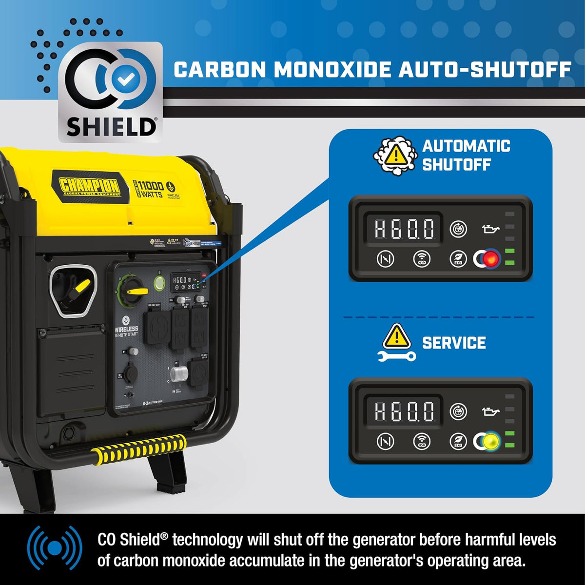 Champion 11,000-Watt Wireless Remote Start Portable Inverter Generator