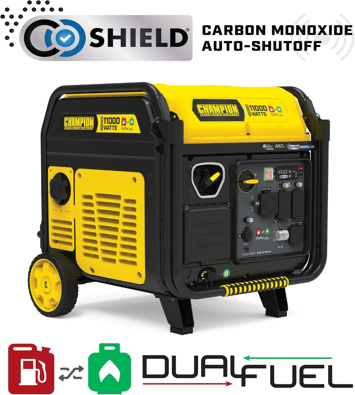 Champion 11,000-Watt Electric Start Dual Fuel Portable Inverter Generator