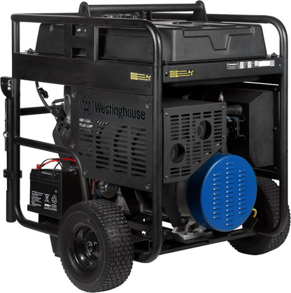 Westinghouse 28000 Peak Watt Home Backup Portable Generator, Remote Electric Start with Auto Choke, Transfer Switch Ready 30A & 50A Outlets, Gas Powered, CO Sensor,Blue