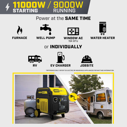 Champion 11,000-Watt Remote Start Tri Fuel Portable Inverter Generator