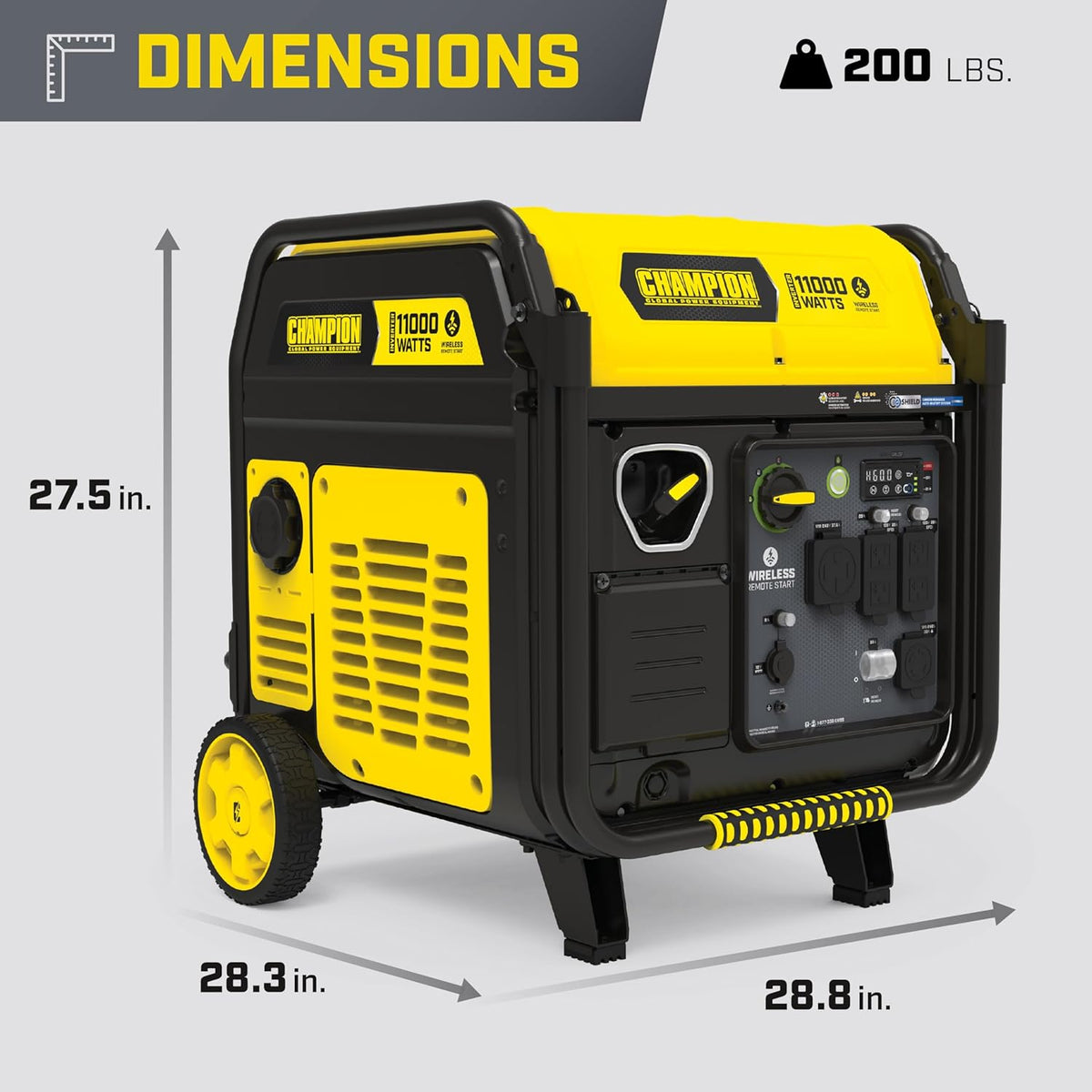 Champion 11,000-Watt Wireless Remote Start Portable Inverter Generator