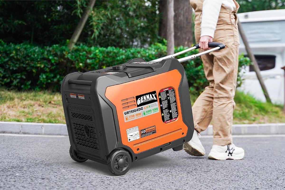 GENMAX Portable Inverter Generator, 7250W Super Quiet Dual Fuel Portable Engine with Remote/Electric Start, Ideal for Home backup power.EPA &CARB Compliant (GM7250iEDC)
