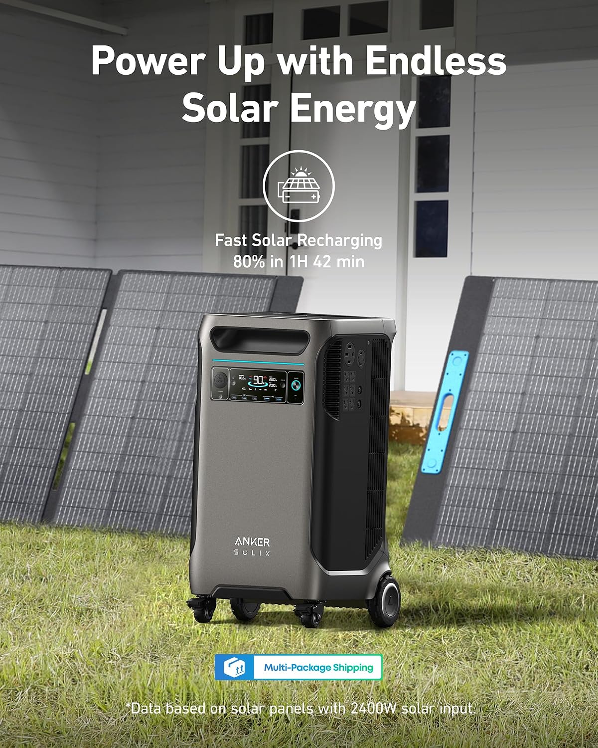Anker SOLIX F3800 Portable Power Station and 400W Solar Panel, 3,840Wh