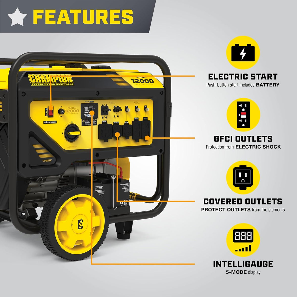 Champion 15,000-Watt Electric Start Portable Generator