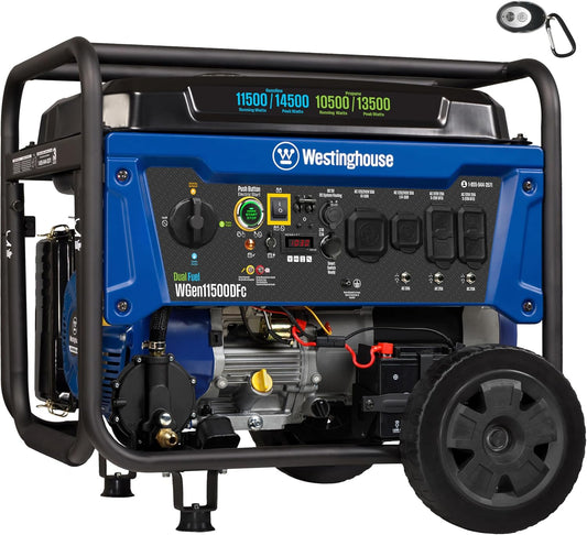 Westinghouse 14500 Peak Watt Dual Fuel Home Backup Portable Generator, Remote Electric Start, Transfer Switch Ready, Gas and Propane Powered