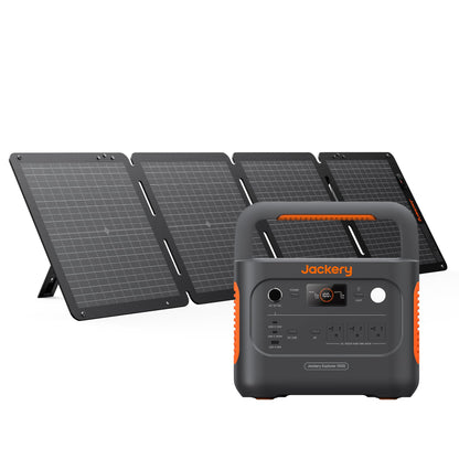 Jackery Solar Generator 1000 v2 and 200W Solar Panel,1070Wh,1500W AC