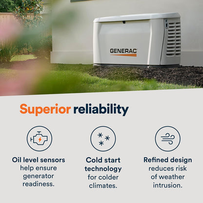 Generac 18kW Whole Home Generator, Cellular Capability