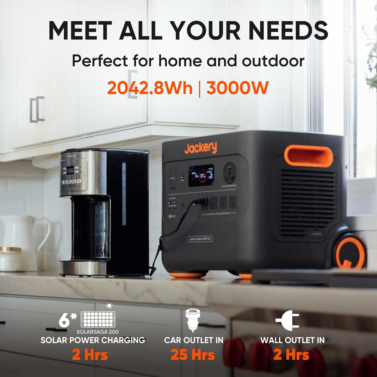 Jackery Explorer 2000 Plus Portable Power Station, 2042Wh, 3000W AC Output