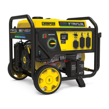 Champion 12,500-Watt Electric Start Tri Fuel Home Backup Portable Generator