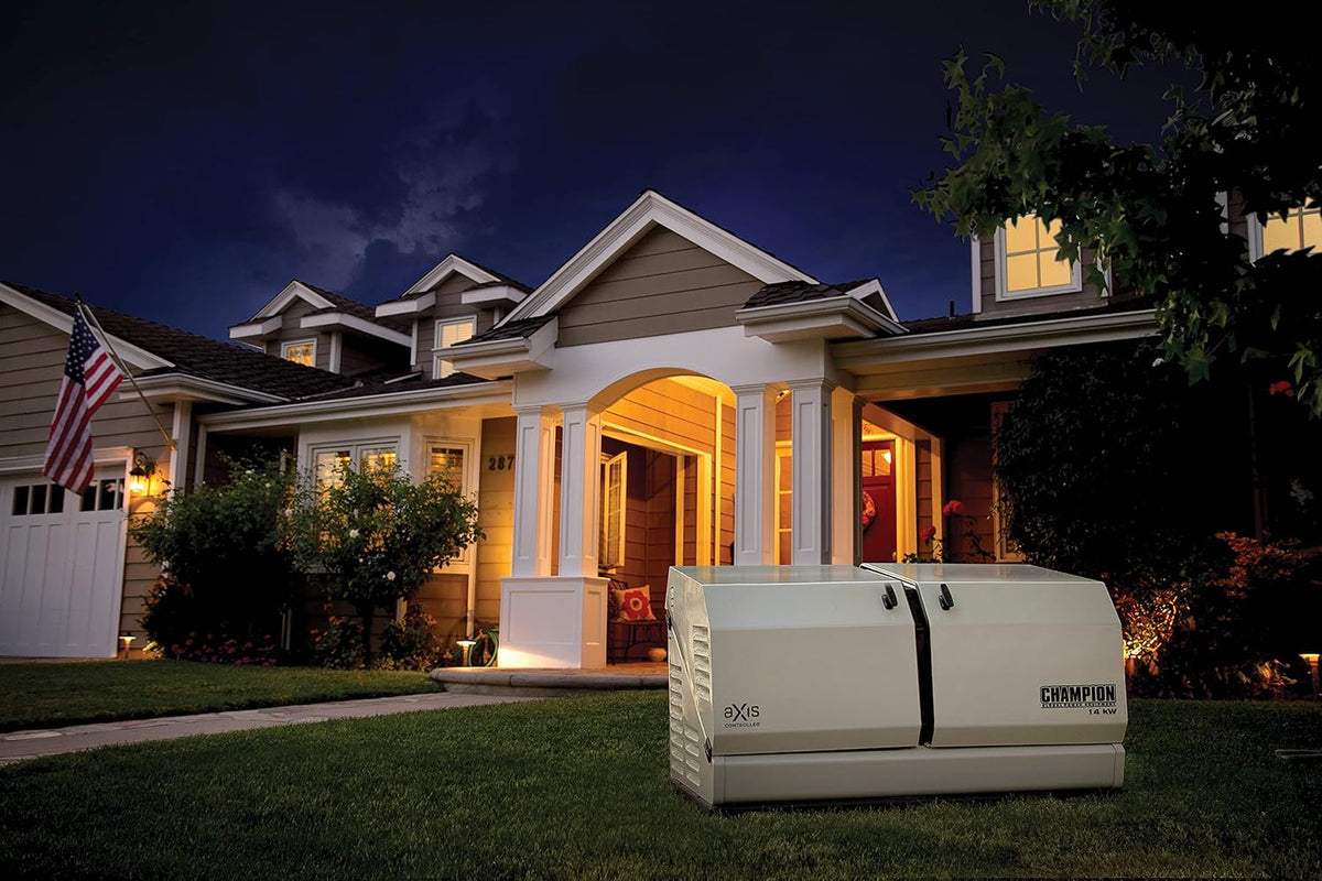 Champion Power Equipment 100837 14kW Home Standby Generator System, 200-Amp aXis Automatic Transfer Switch