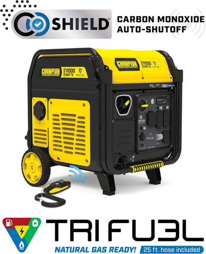 Champion 11,000-Watt Remote Start Tri Fuel Portable Inverter Generator