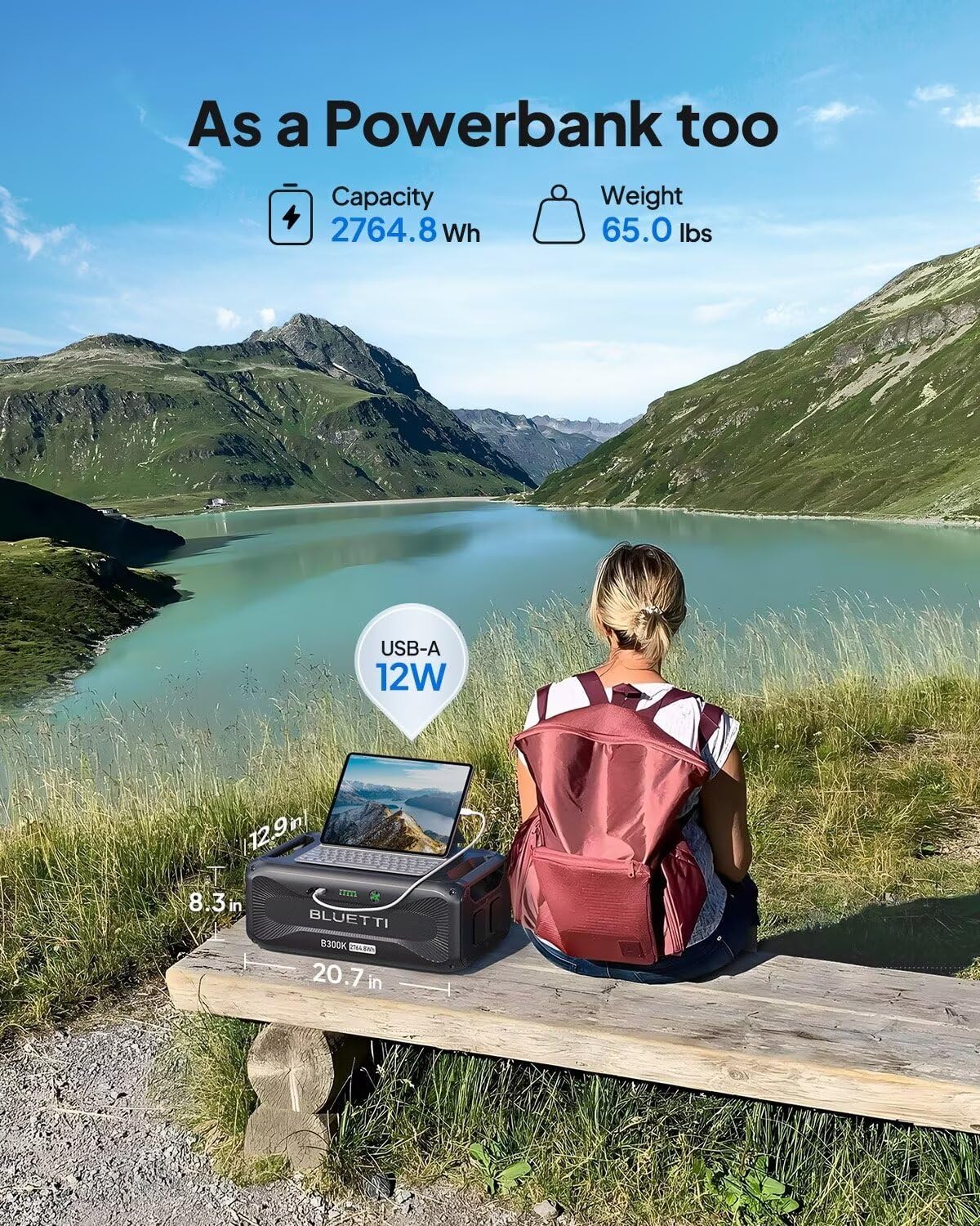BLUETTI AC500 Portable Power Station & B300K Expansion Battery, 2764.8Wh LiFePO4 Solar Generator w/ 6 5000W AC Outlets (10KW Peak), 50A NEMA 14-50R, Modular Power System for Home Use, Emergency